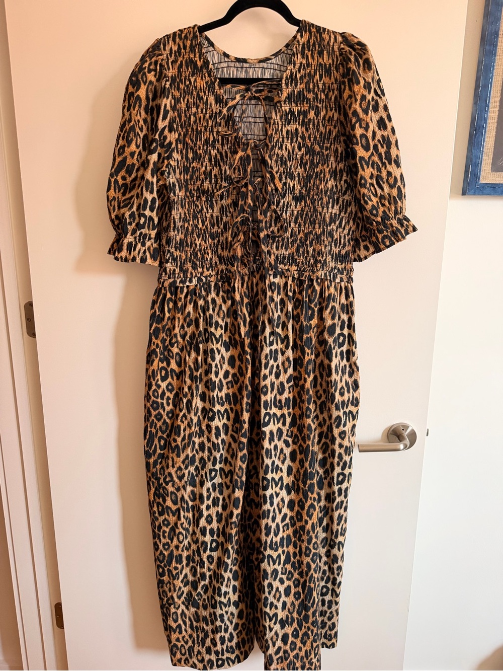 Damson Madder Leopard Print Maxi Dress - Tan & Black